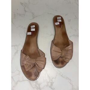 Prada Bow Leather Slides - Fair Condition